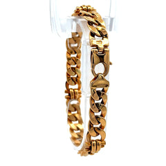 Golden Bull Fancy Bracelet Hollow Curb Link Hardware-Dec 11mm 8" 14K