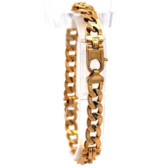 Golden Bull Fancy Bracelet Hollow Curb Link Hardware-Dec 8mm 8" 14K