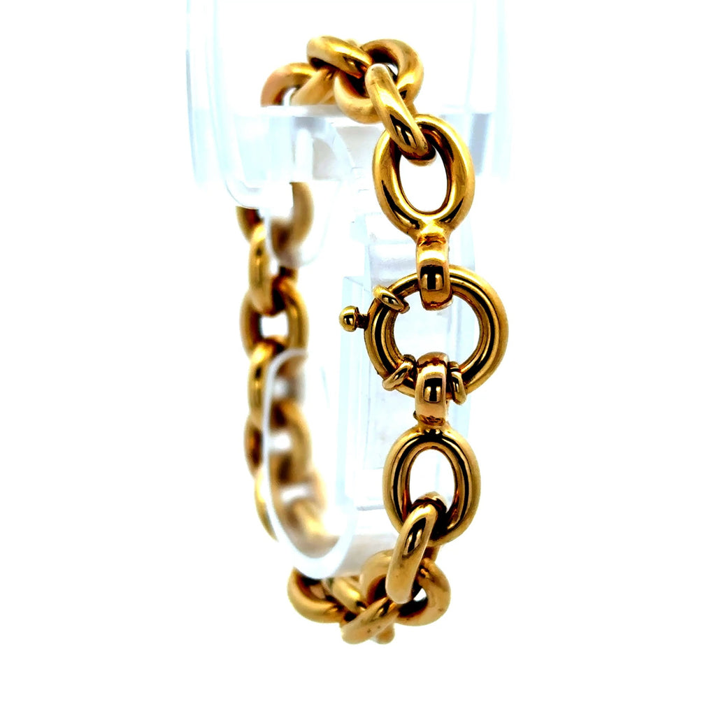 Golden Bull Fancy Bracelet Oval Link 10mm 7" 14K