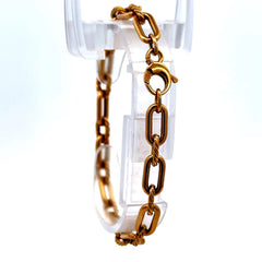 Golden Bull Fancy Bracelet Oval Textured Link 6mm 7" 14K