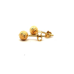 Golden Bull Fancy CAL Earrings Ball Studs 6 6mm 10K