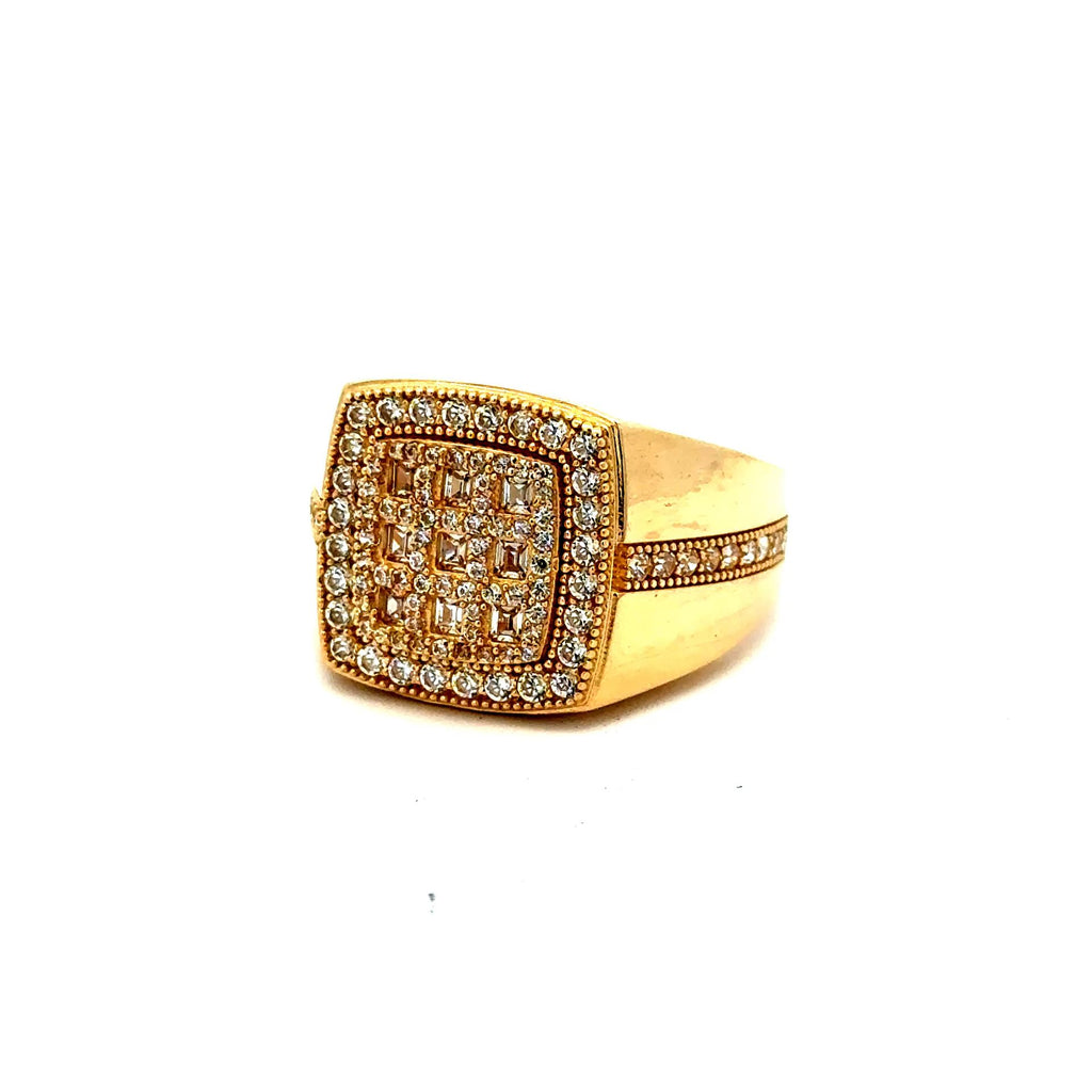 Golden Bull Fancy CAL Ring Men's 10 4.5mm 10K
