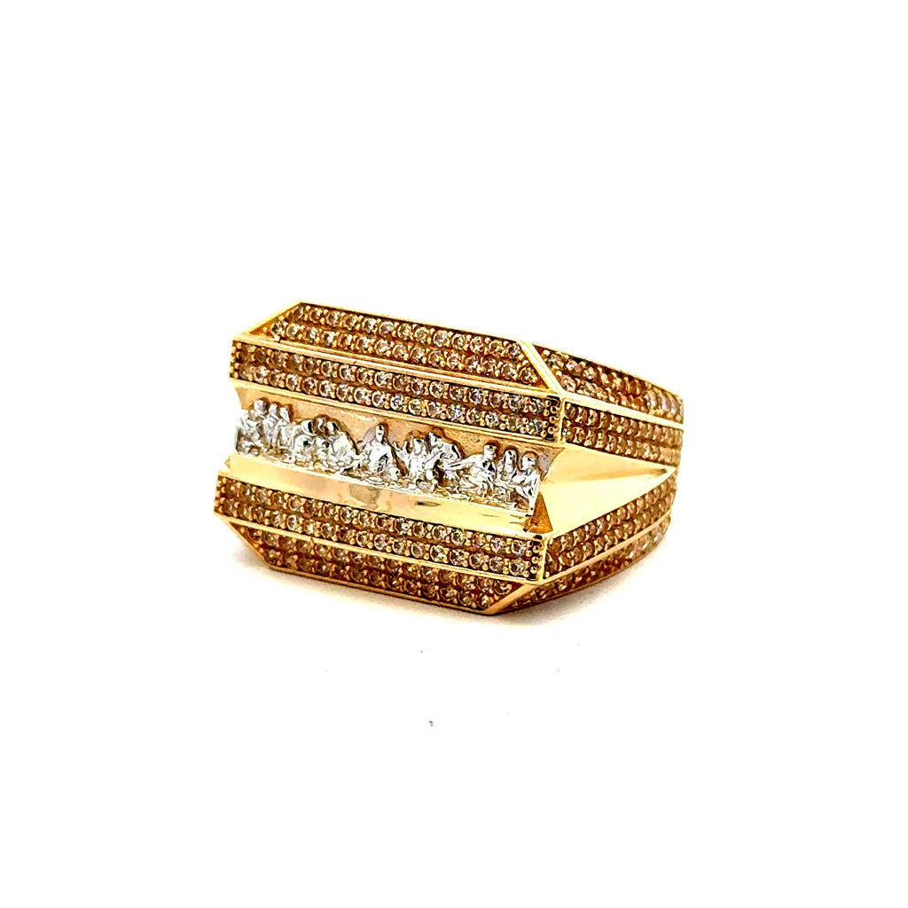 Golden Bull Fancy CAL Ring Men's 10 4.5mm 10K