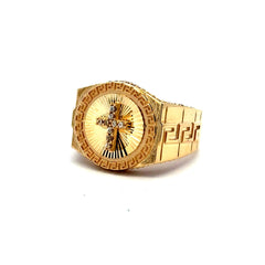 Golden Bull Fancy CAL Ring Men's 10 5.5mm 10K