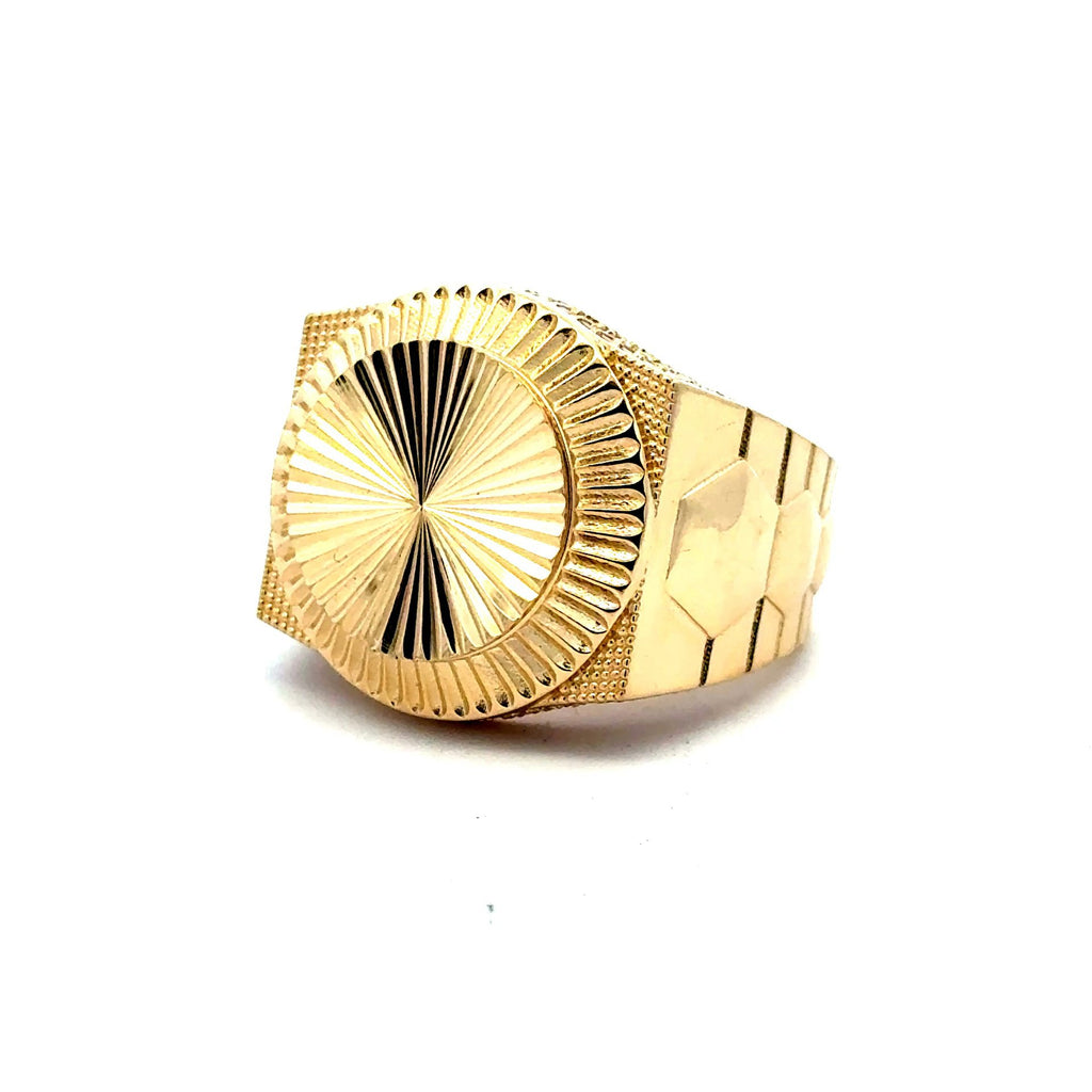 Golden Bull Fancy CAL Ring Men's 10 5.5mm 10K