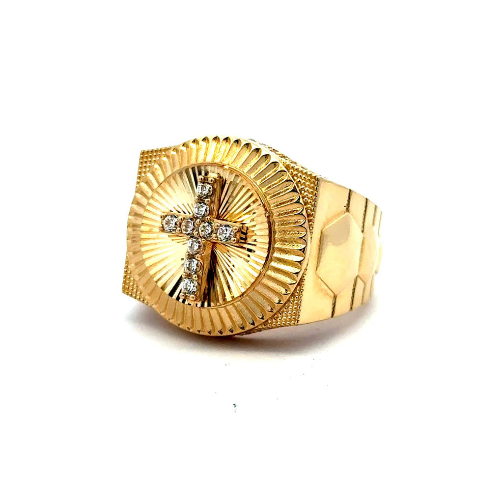 Golden Bull Fancy CAL Ring Men's 10 5mm 10K