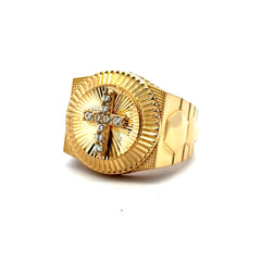 Golden Bull Fancy CAL Ring Men's 10 5mm 10K