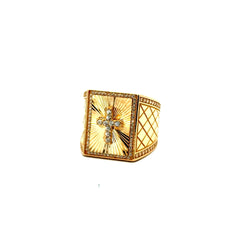 Golden Bull Fancy CAL Ring Men's 10 7mm 10K