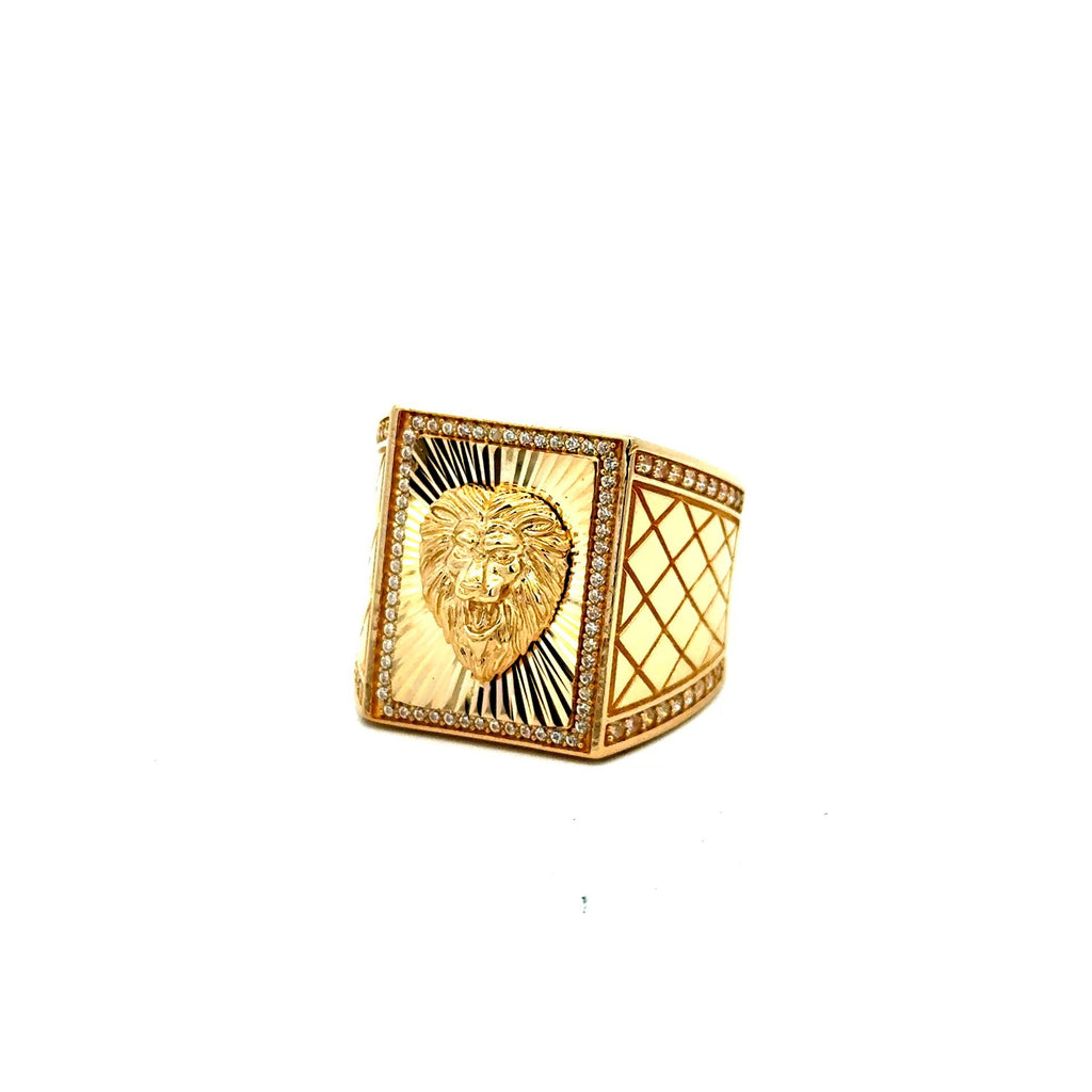 Golden Bull Fancy CAL Ring Men's 10 7mm 10K