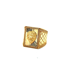 Golden Bull Fancy CAL Ring Men's 10 7mm 10K