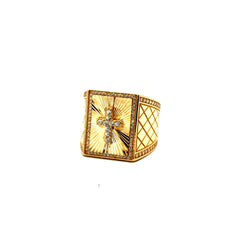 Golden Bull Fancy CAL Ring Men's 10 7mm 10K