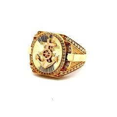 Golden Bull Fancy CAL Ring Men's 11 4mm 10K