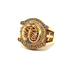 Golden Bull Fancy CAL Ring Men's 11 5mm 10K