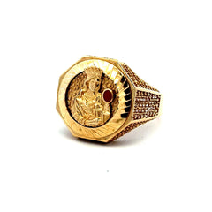 Golden Bull Fancy CAL Ring Men's 11 5mm 10K