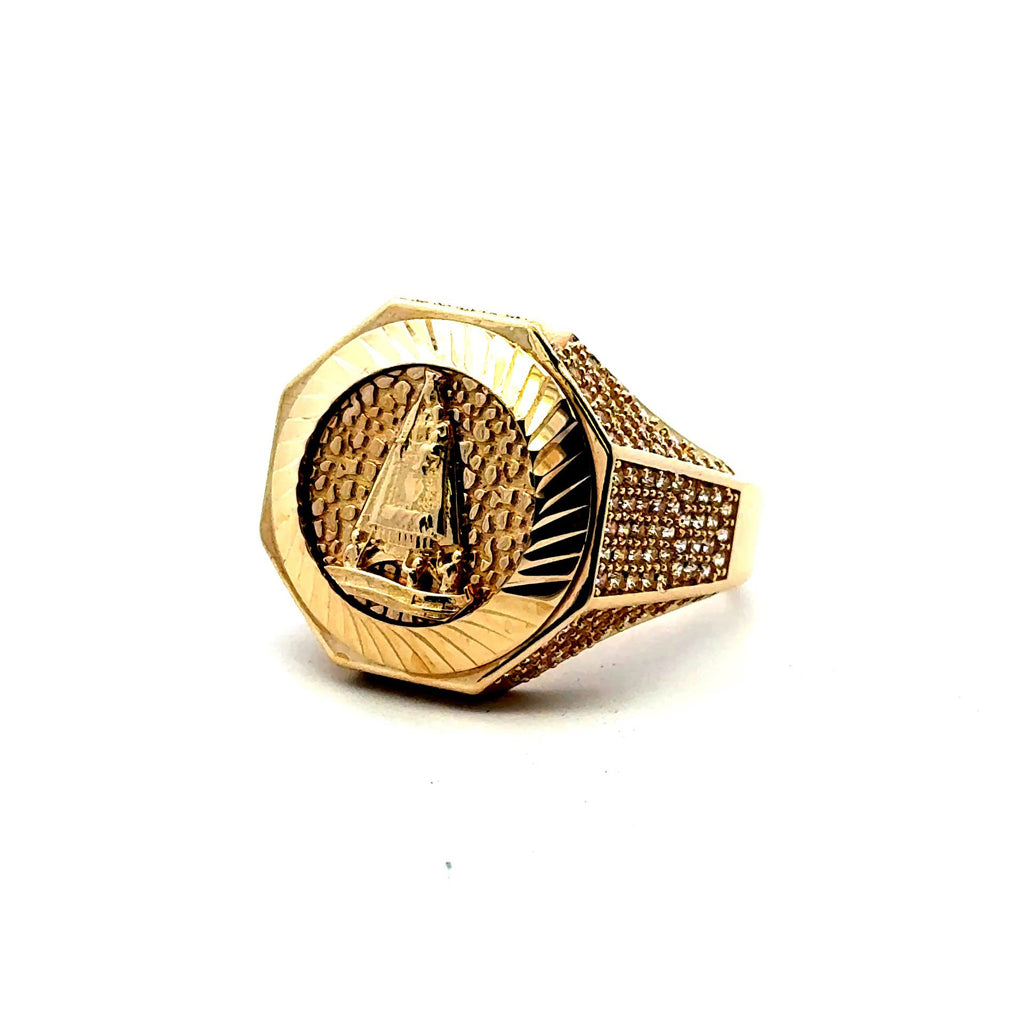 Golden Bull Fancy CAL Ring Men's 11 5mm 10K