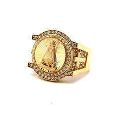 Golden Bull Fancy CAL Ring Men's 11 5mm 10K