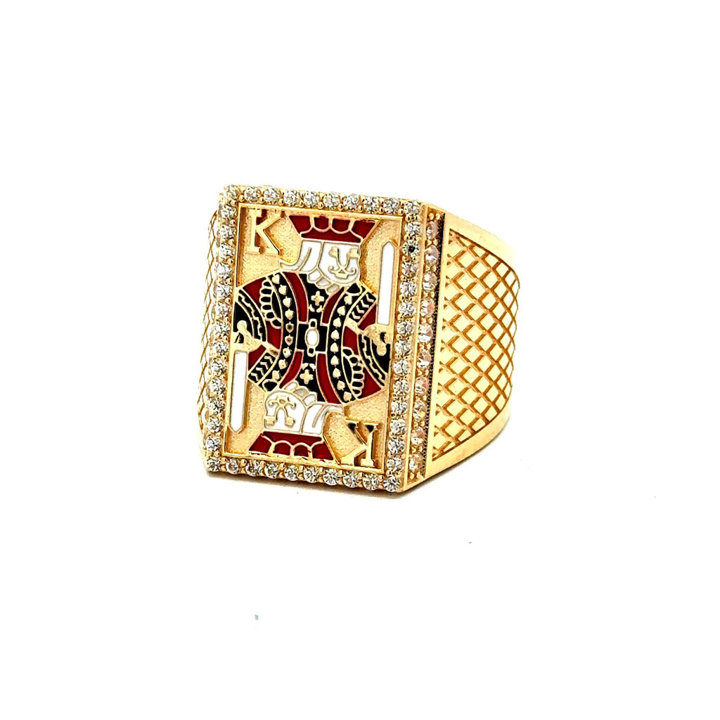 Golden Bull Fancy CAL Ring Men's 11 5mm 10K