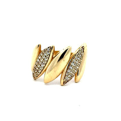 Golden Bull Fancy CAL Ring Women's with CZ 6.5 2.5mm 10K