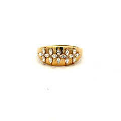 Golden Bull Fancy CAL Ring Women's with CZ 7 1.5mm 10K