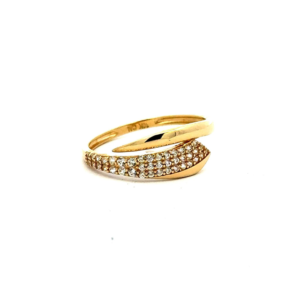 Golden Bull Fancy CAL Ring Women's with CZ 7 1.5mm 10K