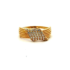 Golden Bull Fancy CAL Ring Women's with CZ 7 1.5mm 10K
