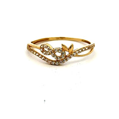 Golden Bull Fancy CAL Ring Women's with CZ 7 1mm 10K