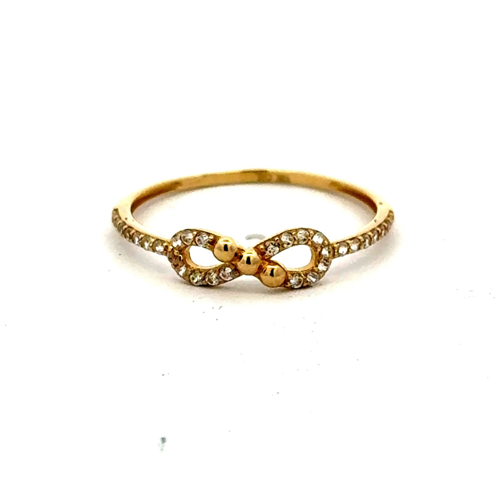 Golden Bull Fancy CAL Ring Women's with CZ 7 1mm 10K