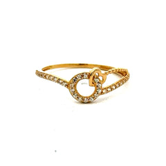 Golden Bull Fancy CAL Ring Women's with CZ 7 1mm 10K