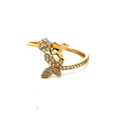 Golden Bull Fancy CAL Ring Women's with CZ 7 1mm 10K