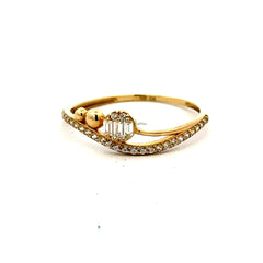 Golden Bull Fancy CAL Ring Women's with CZ 7 1mm 10K
