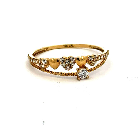Ring Women's with CZ 7 1mm 10K