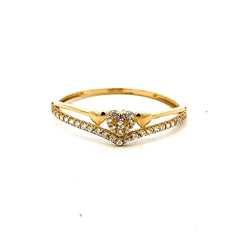 Golden Bull Fancy CAL Ring Women's with CZ 7 1mm 10K