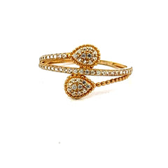 Golden Bull Fancy CAL Ring Women's with CZ 7 1mm 10K
