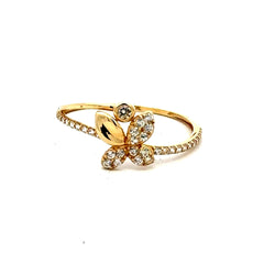 Golden Bull Fancy CAL Ring Women's with CZ 7 1mm 10K