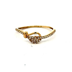 Golden Bull Fancy CAL Ring Women's with CZ 7 1mm 10K