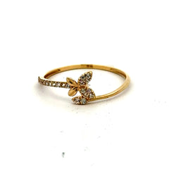 Golden Bull Fancy CAL Ring Women's with CZ 7 1mm 10K