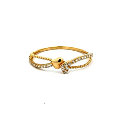 Golden Bull Fancy CAL Ring Women's with CZ 7 1mm 10K