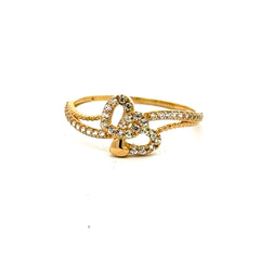 Golden Bull Fancy CAL Ring Women's with CZ 7 1mm 10K