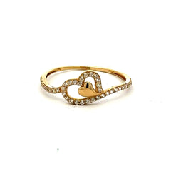 Golden Bull Fancy CAL Ring Women's with CZ 7 1mm 10K
