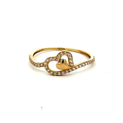 Golden Bull Fancy CAL Ring Women's with CZ 7 1mm 10K