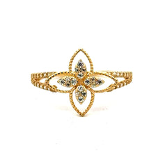 Golden Bull Fancy CAL Ring Women's with CZ 7 1mm 10K