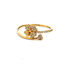 Golden Bull Fancy CAL Ring Women's with CZ 7 1mm 10K