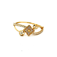 Golden Bull Fancy CAL Ring Women's with CZ 7 1mm 10K