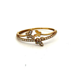 Golden Bull Fancy CAL Ring Women's with CZ 7.5 1mm 10K