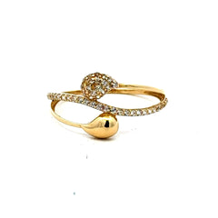 Golden Bull Fancy CAL Ring Women's with CZ 7.5 1mm 10K
