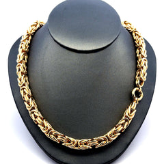 Golden Bull Fancy Chain Box Byzantine 7.5mm 17.5" 14K