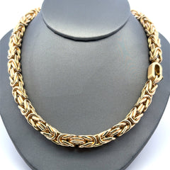 Golden Bull Fancy Chain Box Byzantine 7.5mm 17.5" 14K