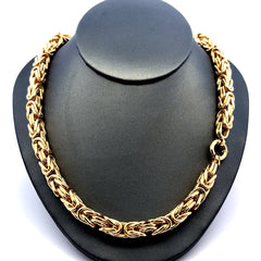 Golden Bull Fancy Chain Box Byzantine 7.5mm 17.5" 14K