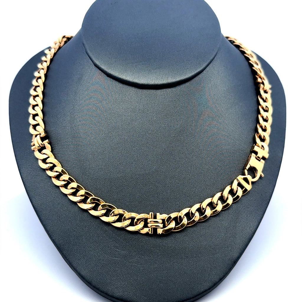 Golden Bull Fancy Chain Hollow Curb Link Hardware-Dec 8mm 24" 14K