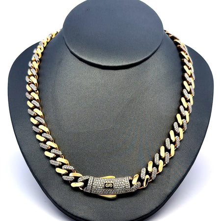 Chain Monaco CZ Half Iced 9mm 20" 14K